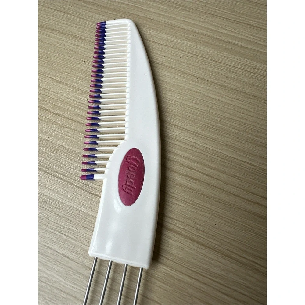 GOODY Combination Tool Comb Pick Lift 1990s White Pink